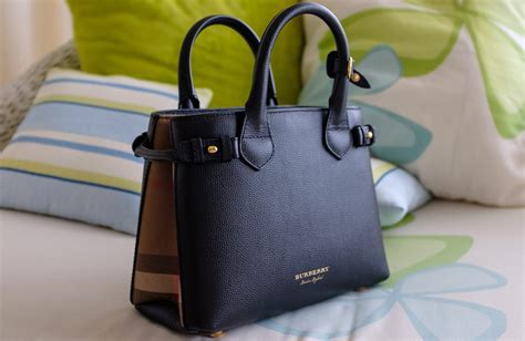 burberry banner small check leather tote|Burberry small banner tote.